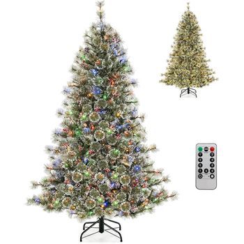 Árbol De Navidad Verde 180 Cm, Costway Arbol De Navidad Con Luces Incorporadas（ 598 Ramas - 180 Cm）