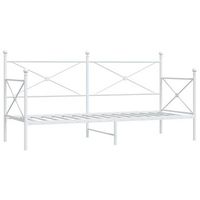 sofa cama sin colchon cuero sintetico blanco 90x200 cm acero vidaxl