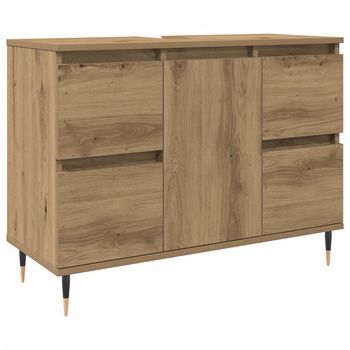 Mueble De Baño | Armario De Baño Madera De Ingeniería Roble Artisan 80x33x60 Cm