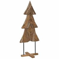 arbol de navidad marron 151 cm madera de teca maciza vidaxl