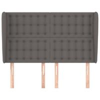 cabecero cama mueble de dormitorio con orejas de cuero sintetico 147 x 23 x 118128 cm gris m020002971