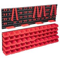 kit de cajas de almacenaje 136 pzas paneles de pared rojonegro vidaxl