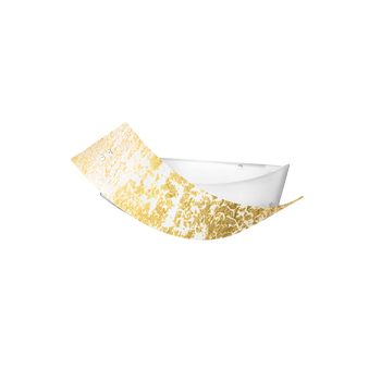 Camilla - Plafón Dorado 3xe14 Max 3x28w Ip20 - Aplique Moderno Con Difusor De Cristal Plateado Y Marco Blanco 43x30cm
