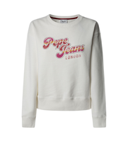 pepe jeans para mujer pl581482 sudadera rosa blanco s casual algodon manga larga sostenible