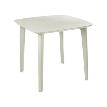 Mesa De Jardín De Material Sintético De 4 Plazas Resistente A La Intemperie Al Aire Libre Patio Beige Claro Sorico