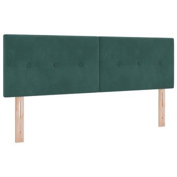 Cabecero，panel De Cabecero Led Con Tiras Led Manual Verde 160 Cm Terciopelo
