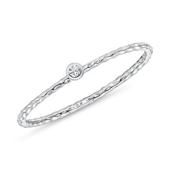 Anillo para mujer en oro blanco de 14 quilates con topacios blancos