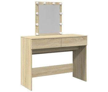Tocador - tocador de maquillaje - mesa de tocador con led color roble sonoma 100x40x130 cm