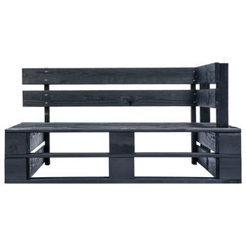 Banco Esquinero De Palés Para Jardín | Banco De Exterior | Silla De Jardín Madera Negro