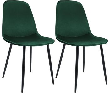 Juego de 2 sillas de comedor maryam terciopelo verde 54x45x88 cm