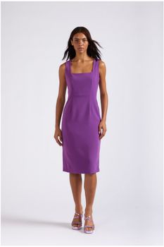 vestido sin mangas con escote cuadrado purple