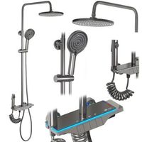conjunto de ducha rea savio led titanio