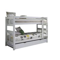 litera  cama elevable madera blanca 90x190cm