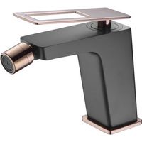 grifo monomando bidet negro y oro rosa en laton y zama con cartucho ceramico