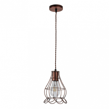 Colgante de metal Rustico Herraje 1 luz, Marron de Fabrilamp