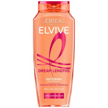 L'Oréal Paris Elvive Dream Lengths Restoring Shampoo with Vegetal Keratin & Castor Oil for Long Hair 500ml
