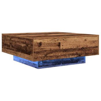 Mesa De Café | Mesa De Centro Madera Antigua Y Azul 80 X 80 X 31 Cm