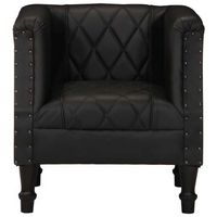 sillon de salon  silla  sillon con diseno de cubo cuero de cabra autentico negro
