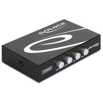 Conmutador USB DeLOCK alámbrico 4 entradas USB 2.0 tipo B