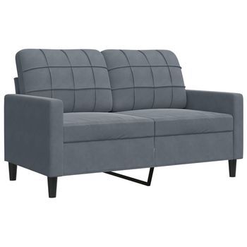 Sofá De 2 Plazas De Terciopelo Gris Oscuro 120 Cm Vidaxl