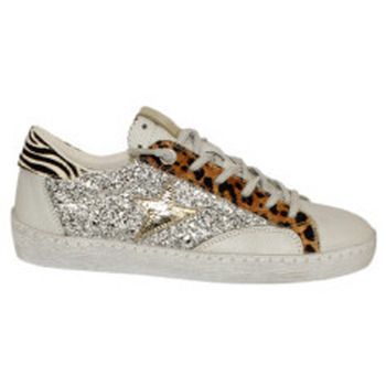 Cetti Zapatillas deportivo casual combinado print animal y glitter para mujer