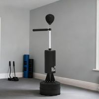 saco de boxeo homcom de pu epe y hdpe 88x48x155-205cm negro
