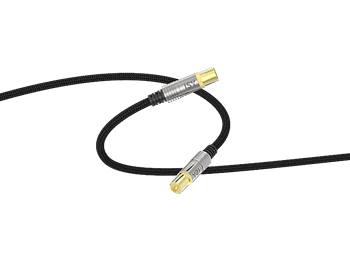 Cable coaxial - ISY ISA-9027, 1.5 metros, 120DB, Chapado en oro, Negro