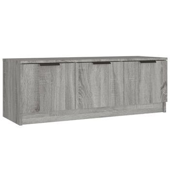 Mueble De Tv Madera Contrachapada Gris Sonoma 102x35x36,5 Cm Vidaxl