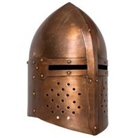 replica de casco de caballero medieval antiguo larp acero cobre vidaxl