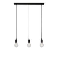 lampara de techo barra 3 luces en metal negro 75 x 1125 x 8 cm
