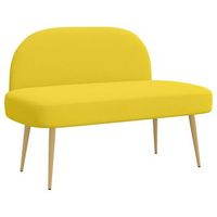 banco tapizado con respaldo amarillo claro 110 x 60 x 76 cm vidaxl
