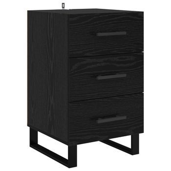 Armario De Noche Roble Negro 40 X 40 X 66 Cm Vidaxl