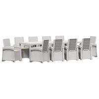 conjunto de comedor de jardin 11 uds blanco y crema pp vidaxl
