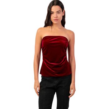 Admas Blusa Top bandeau bustier terciopelo Velour And Lace para mujer