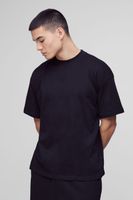 camiseta oversize con cuello extendido negro