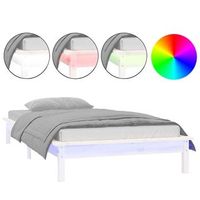 estructura de cama con led madera maciza blanca 75x190 cm vidaxl
