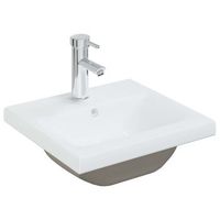lavabo empotrado con grifo ceramica blanco 42x39x18 cm vidaxl