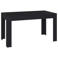 mesa de comedor de madera contrachapada negro 140x745x76 cm