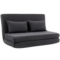 homcom sofa-cama plegable butaca 2 plazas convertible terciopelo acanalado respaldo regulable asiento amplio 2 cojines gris