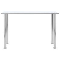 mesa de comedor  mesa de cena vidrio templado transparente 120x60x75 cm