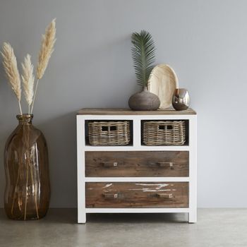 Cómoda de pino macizo reciclado 80 cm
