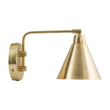 Aplique con interruptor y enchufe metal 30cm
