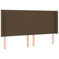 cabecero cama mueble de dormitorio con led de tela oscuro 183 x 16 x 118128 cm marron m020001059