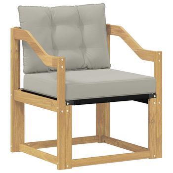 Sofá De Exterior Madera De Acacia Sólida Blanco Y Gris Claro Vidaxl