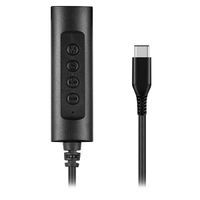 hamlet hheada-uc cambiador de genero para cable usb-c 35mm negro