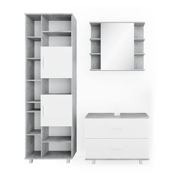 Conjunto De Muebles De Baño Ilias 3 Partes, Con Mueble Alto Vicco
