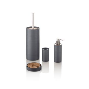 Set De 4 Accesorios De Baño Gaeta Gris En Resina