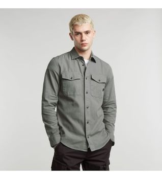 G-Star para hombre. D24963-D454-G493 Camisa Marine Slim gris (XL), Casual, Algodón, Manga larga, Sostenible