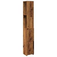 armario de bano madera contrachapada madera vieja 25x25x170 cm vidaxl