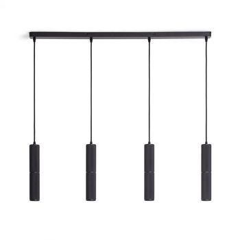 Lámpara Colgante Aluminio Breixo 4 Focos Negro